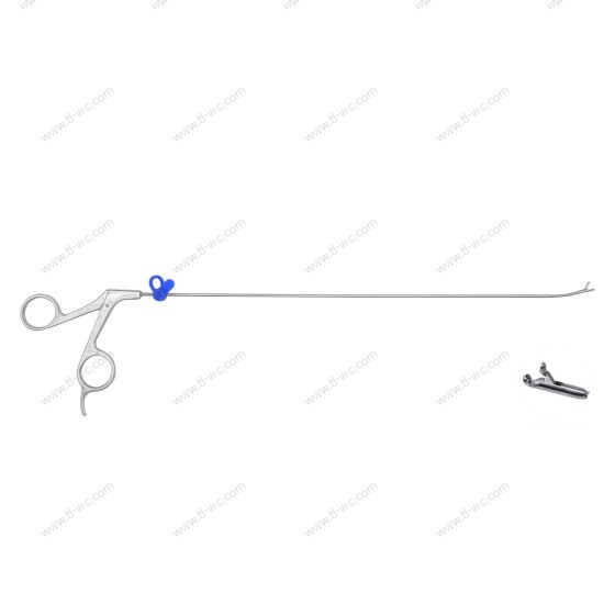 Spinal endoscope - nucleus pulposus forceps serpentine spring forceps round cup - 2.5mm x 260mm -45°